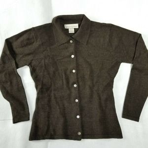 Casual Corner Sweater Size Medium Button Down Wool